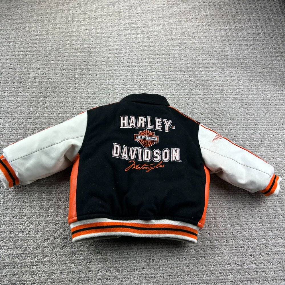 Harley Davidson Motorcycles Toddler Jacket Size 24M Back To Back Embroidered